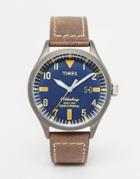 Timex Waterbury Leather Watch In Brown Tw2p83800 - Brown