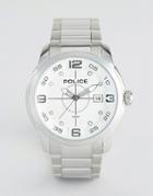 Police Sniper Stainless Steel Bracelet With Silver Dial - Silver