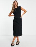 River Island T-shirt Midi Dress In Black