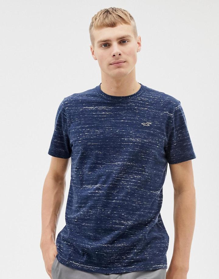 Hollister Icon Logo T-shirt In Navy Marl - Navy