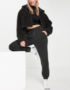 Asos Design Ultimate Sweatpants In Washed Charcoal-black