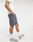 Asos Design Relaxed Skater Chino Shorts In Dark Gray