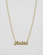 Rock N Rose Aries Zodiac Necklace - Gold
