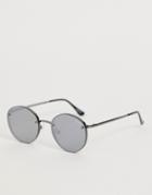 Quay Australia Farrah Round Sunglasses In Silver - Silver