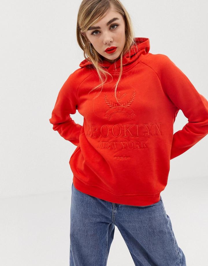 Mbym Slogan Hoodie-red