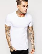Asos Extreme Muscle Fit T-shirt With Crew Neck And Stretch - White