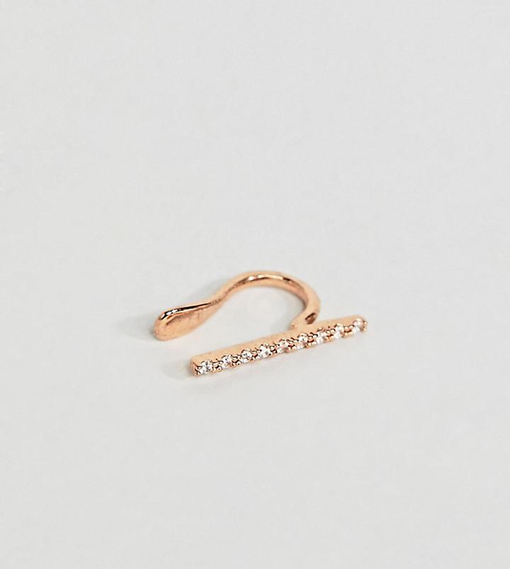 Astrid & Miyu 18k Gold Pave Ear Cuff - Gold