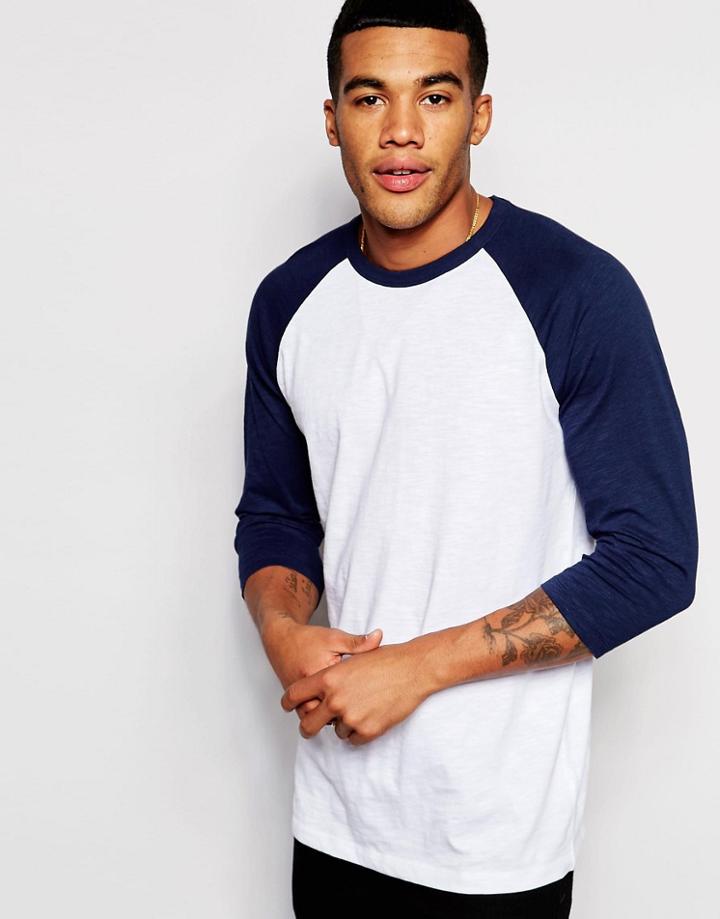 New Look Raglan T-shirt In Blue - Blue
