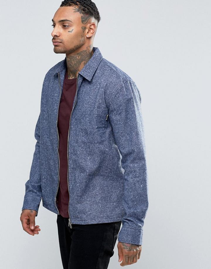 Nicce London Zipped Shirt - Blue