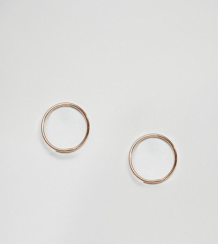 Asos Gold Plated Sterling Silver 12mm Open Hoops - Gold