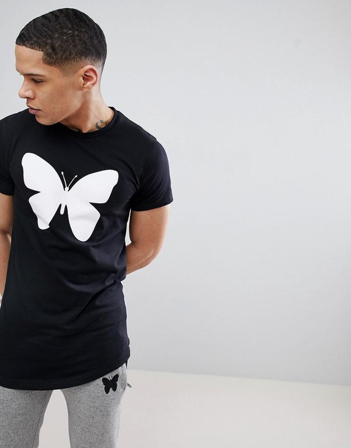Good For Nothing Muscle Butterfly T-shirt In Black - Black
