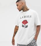 Milk It Vintage Oversized T-shirt With Rose Print - White