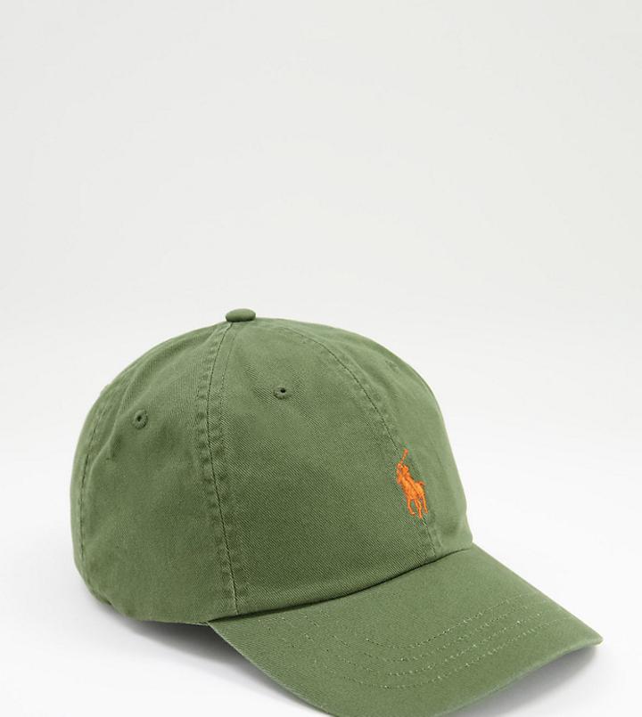 Polo Ralph Lauren Cap In Supply Olive With Player Logo-green