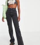 Asos Design Tall Cotton Blend 90's Straight Jean In Washed Black - Black