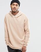 Jack And Jones Hooded Sweat With Layered Arm Detail - Treated White