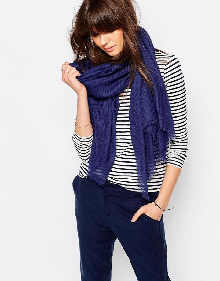 Pieces Oversized Scarf In Rose Navy - Twilight Blue