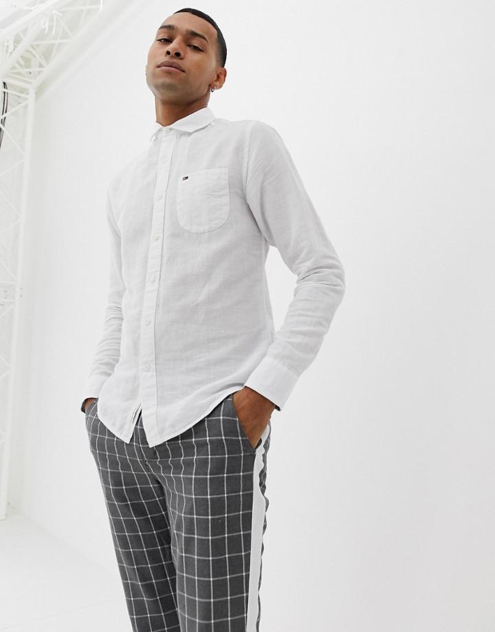 Tommy Hilfiger Linen Slim Fit Shirt - White