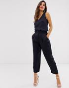Closet London Tailored Cropped Pants Two-piece In Navy - Blue
