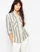 Asos Fitted Shirt In Stripe - Multi
