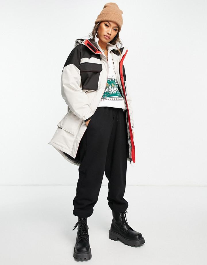 Object Contrast Parka Coat With Hood-neutral