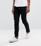 Diesel Jifer Cropped Slim Taper Jean 84js Black Raw Hem - Black