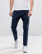 Sisley Cropped Pant In Tapered Fit - Navy