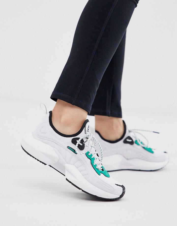 Reebok Running Sole Fury Sneakers In White And Green