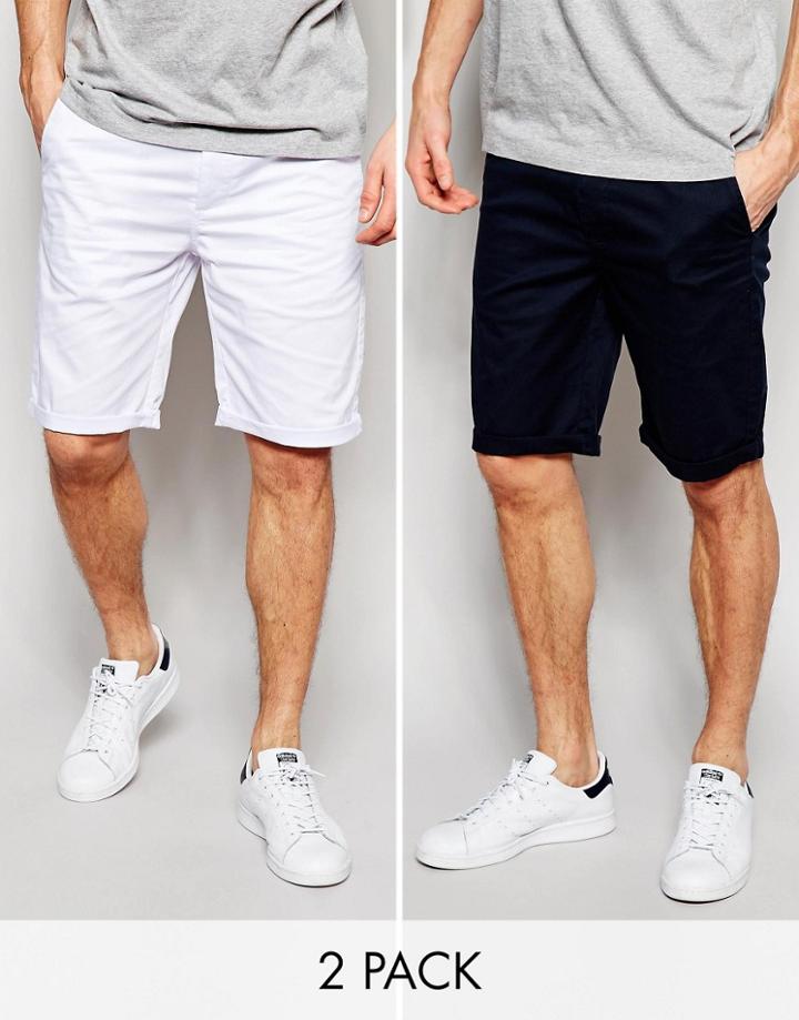 Asos 2 Pack Chino Shorts Save
