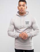11 Degrees Hoodie With Logo - Stone