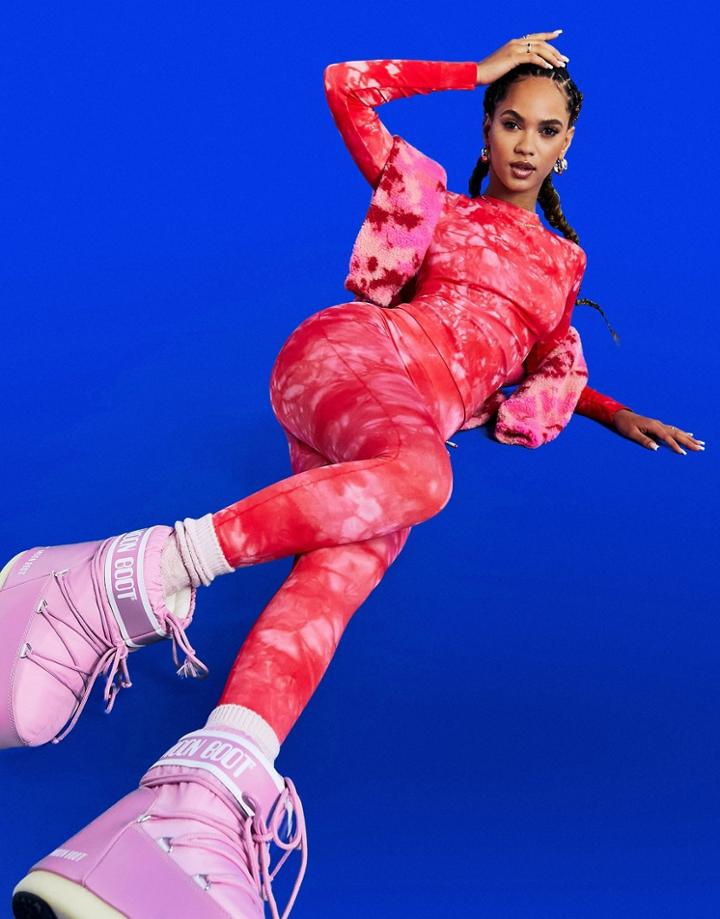 Asos 4505 Ski Base Layer Leggings In Tie Dye-pink