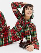 Resume Julia Blouse With Pussybow In Plaid - Red