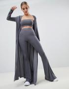 Fashionkilla Maxi Jacket Two-piece In Gray - Gray
