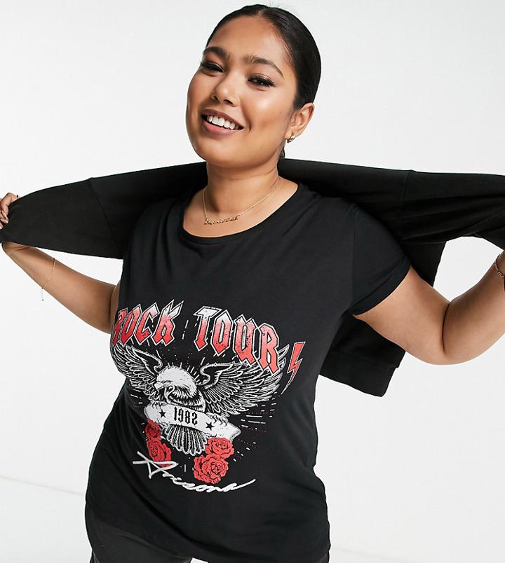 Yours Eagle Graphic T-shirt In Black