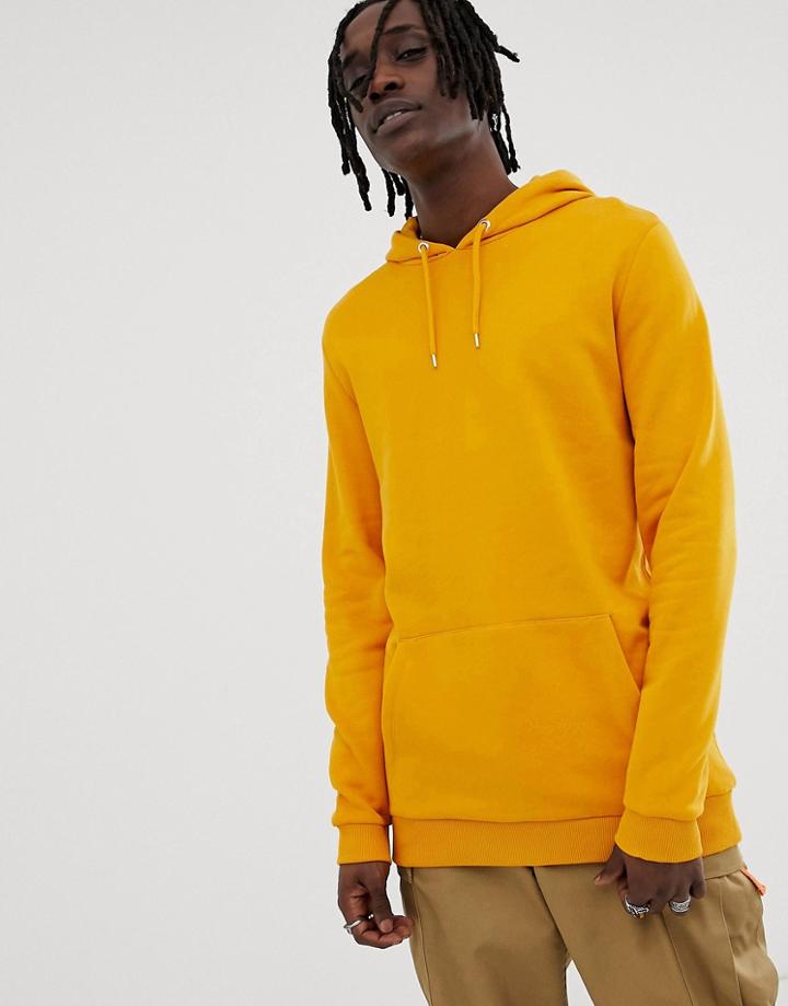 Asos Design Longline Hoodie In Yellow - Yellow