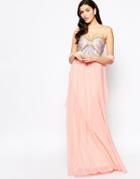 Forever Unique Lilian Embesllished Bandeau Maxi Dress - Pink