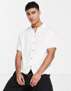 New Look Button Through Relaxed Fit Shirt In White