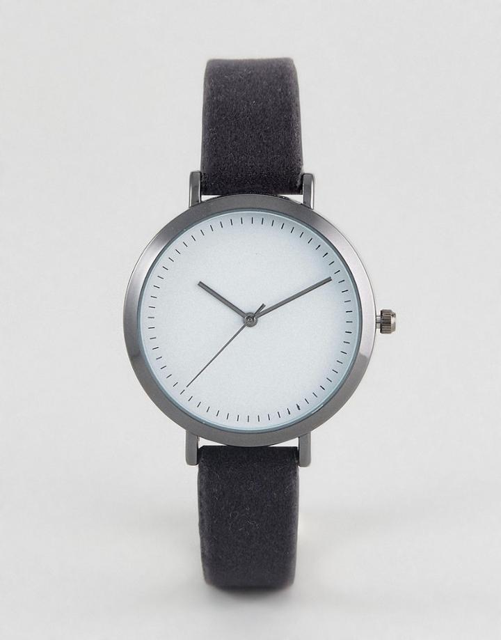 Asos Dark Gray Velvet Watch - Gray