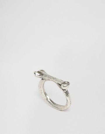 Low Luv Silver Plated Bone Ring - Silver