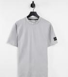 Calvin Klein Asos Exclusive Running Neck Logo T-shirt In Gray