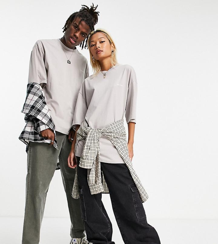 Collusion Unisex T-shirt In Mushroom-neutral
