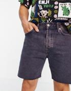Jack & Jones Intelligence Chris Loose Fit Denim Short In Pink Overdye-blues