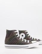 Converse Chuck Taylor All Star Hi Rainbow Bolt Sneakers In Black