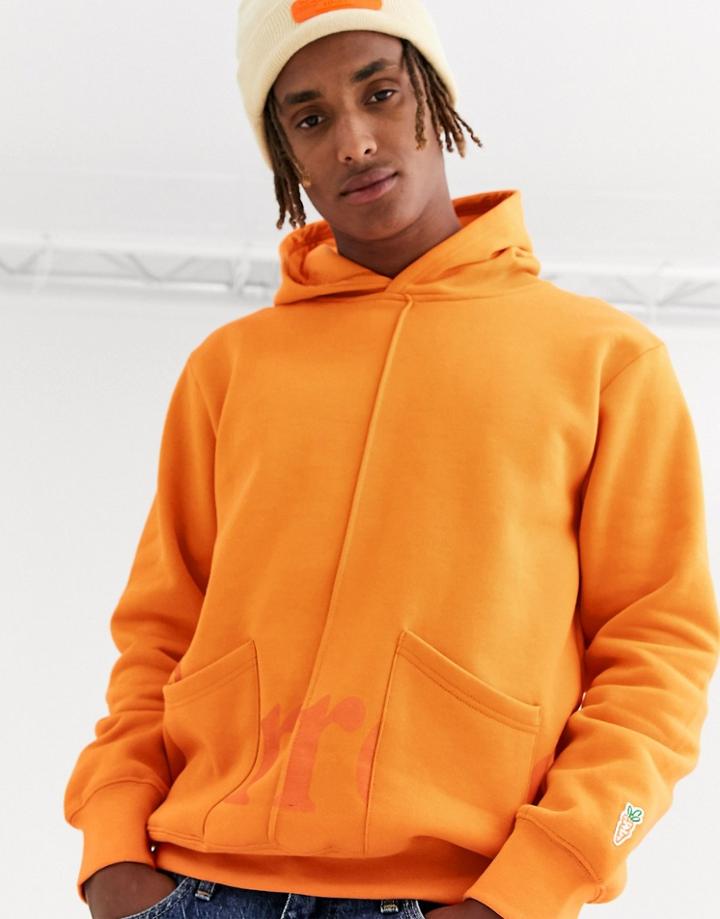 Carrots Wordmark Hooded Sweat In Orange