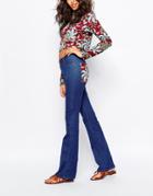Native Rose Rainbows All Over Your Blues Flare Jeans - Blue