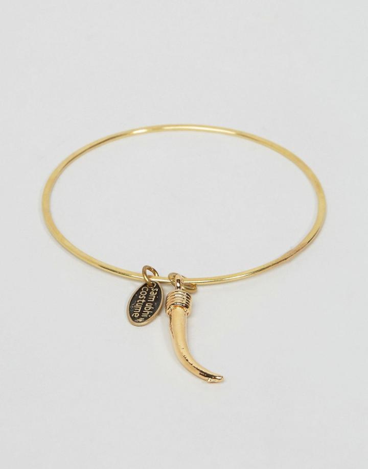 Sam Ubhi Horn Charm Bangle - Gold