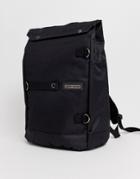 Ben Sherman Roll Top Backpack In Black - Black
