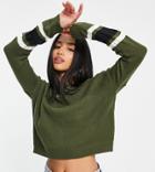 Brave Soul Petite Seattle Sleeve Stripe Sweater-green