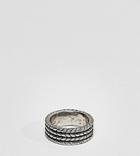 Reclaimed Vintage Inspired Patterned Band Ring In Silver Exclusive To Asos - Silver