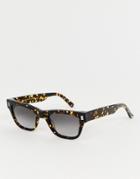 Monokel Eyewear Aki Square Sunglasses In Tort-brown