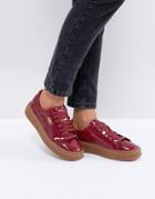 Puma Basket Platform Patent Sneaker - Red